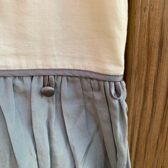 Burlapp Silvery Gray Nautical Cotton Silk Dress - Picture 7 of 9